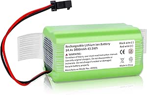 3.0Ah 14.4V Replacement Battery for Eufy RoboVac Li-ion Compatible with Eufy RoboVac 11S, 11S Plus, 11S MAX, 12, 15C, 15C MAX, 30, 30C MAX, Ecovacs Deebot N79S, DN622, G10 Hybrid,Vacuum Cleaner(Green)