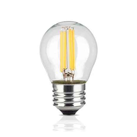 Lucero G45 LED Filament Mini Globe Light Bulb - A15 Style - Dimmable Warm White 4W - 40W Replacement Equivalent - E26 (E27) Medium Screw Base Bulbs 2700K - UL Listd