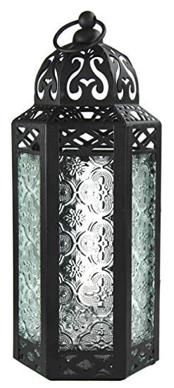 Vela Lanterns Moroccan Style Candle Lantern, Medium, Clear Glass