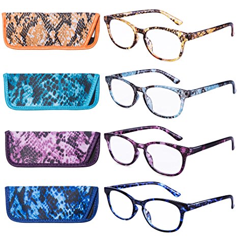 EYEGUARD Reading Glasses 4 Pack Quality Fashion colorful Reading Glasses for women