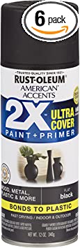 Rust-Oleum 327866-6 PK American Accents Spray Paint, Flat Black