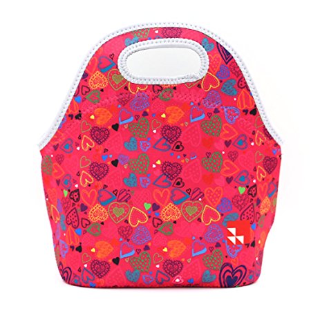 KOSOX Lunch Tote/ Lunch Bag - Taste of Home - Simple & Delicious (Heart - Rose Red)