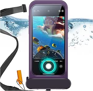 ESR Waterproof Phone Pouch for iPhone 15 Pro Max /14 Pro Max, Underwater Touch Sensitivity, IPX8 Floating Waterproof Cellphone Case with Lanyard, Dry Bag for Snorkeling, Purple