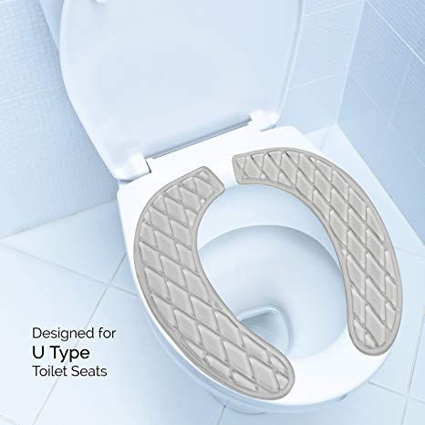 Gel Toilet Seat Cover - Adhesive Gel Pads Provide a padded and cushioned Seat for Maximum Pressure Relief – Washable and Portable- Clear