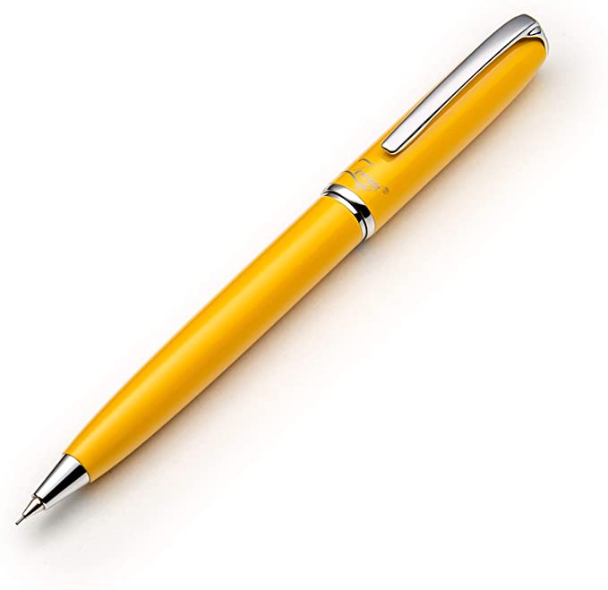 ZenZoi Yellow Mechanical Pencil with Schmidt Lead 0.7 mm System. Elegant Full Metal Body Pencil For Sketching, Drafting, Writing, Note Taking. Luxury Gift Box for Men and Women (0.7 mm, Yellow)