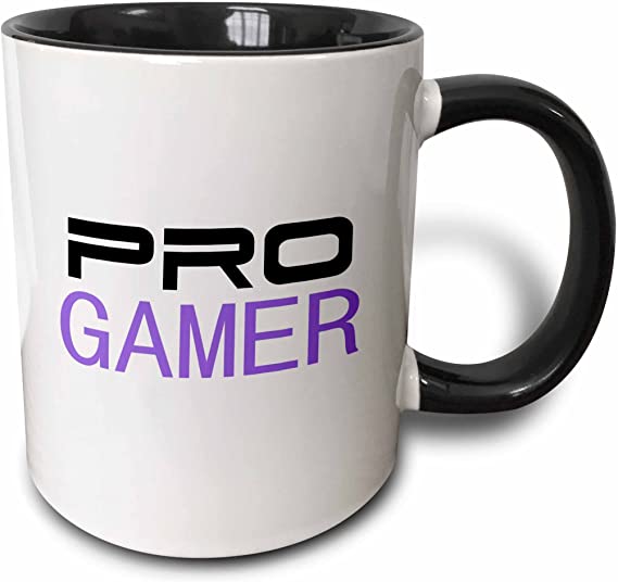 3dRose computer pro-gamer in black and purple Mug, 1 Count (Pack of 1)