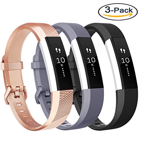 Vancle Fitbit Alta HR Bands and Fitbit Alta bands (3 PACK), Newest Sport Replacement Wristbands with Secure Metal Buckle for Fitbit Alta HR/Fitbit Alta