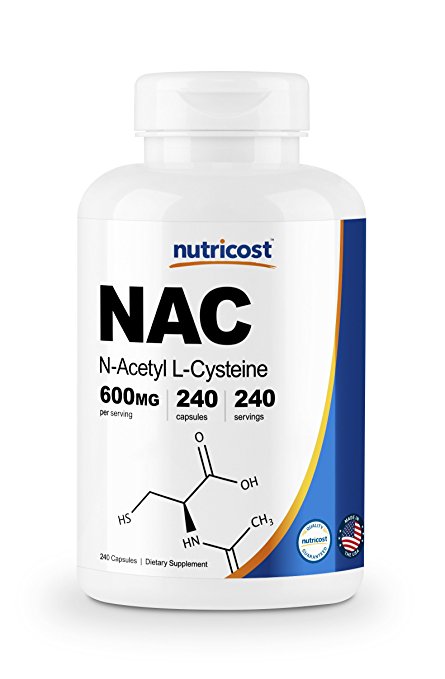 Nutricost N-Acetyl L-Cysteine (NAC) 600mg, 240 Veggie Capsules - Non-GMO, Gluten Free, Vegetable Caps (240 Caps)