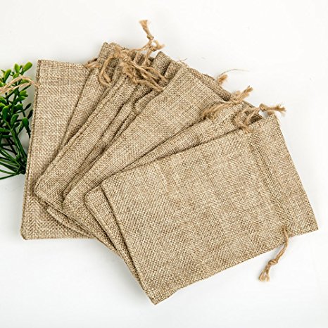 Shintop Burlap Bags - Burlap Drawstring Pouches Wedding Gift Bags Jewelry Candy Pouch Bags 10pcs