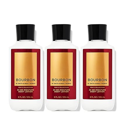 Bath and Body Works Bourbon For Men Body Lotion Value Pack - Gift Set 3 Full Size (Bourbon)