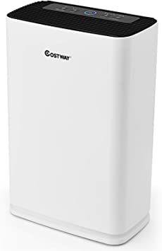 COSTWAY Air Purifier with HEPA Air Filter for Large Room, Spaces Up to 800 Sq Ft with Sleep Mode, Air Quality Indicator, Child Lock, Perfect for Home/Office