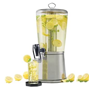 Winco 2 Gallon Beverage Dispenser with Stand and Ice Core