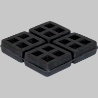 4 Pack of Anti Vibration Pads 4" x 4" x 3/4" All Rubber Vibration isolation pads