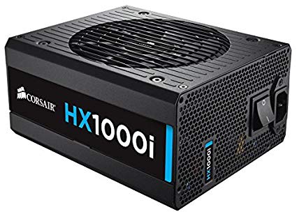 Corsair CP-9020074-UK HX1000i 1000 W 80 Plus Platinum Certified 140 mm Fan Thermally Controlled Power Supply Unit - Black