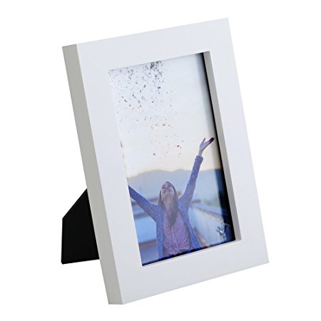 4x6 inch Picture Frame Made of Solid Wood High Definition Glass for Table Top Display and Wall mounting photo frame White