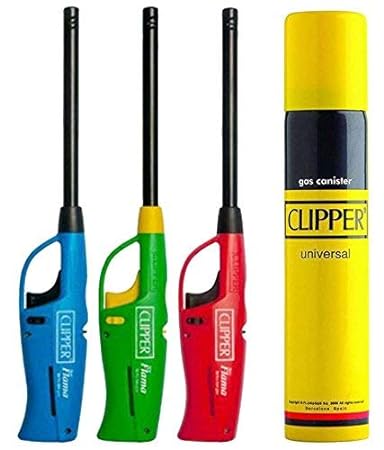 Clipper Neo Flama Gas Lighter 3 Pcs and Gas Refill Can 100 ml Combo