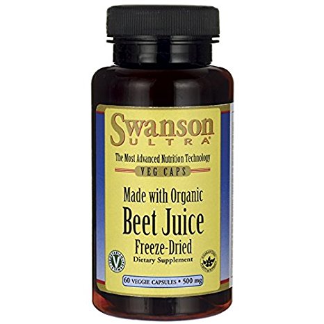 Swanson Made with Organic Beet Juice Freeze Dried 500 Milligrams 60 Veg Capsules