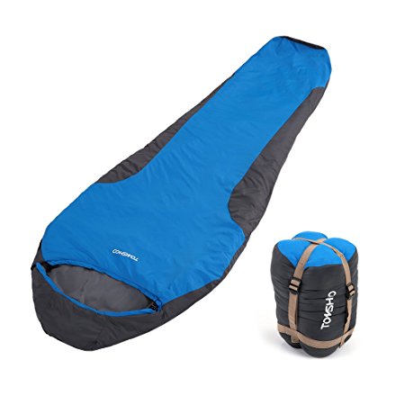 TOMSHOO Outdoor Mummy Sleeping Bag 3 - 4 Season Lightweight Compact 0℃~5℃ Comfort Warm for Winter Camping, Backpacking, Hiking with Compression Bag