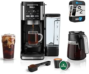 Ninja CFP101 DualBrew Hot & Iced Coffee Maker, Black - (Renewed) Bundle with 2 Year Enhanced Protection Pack