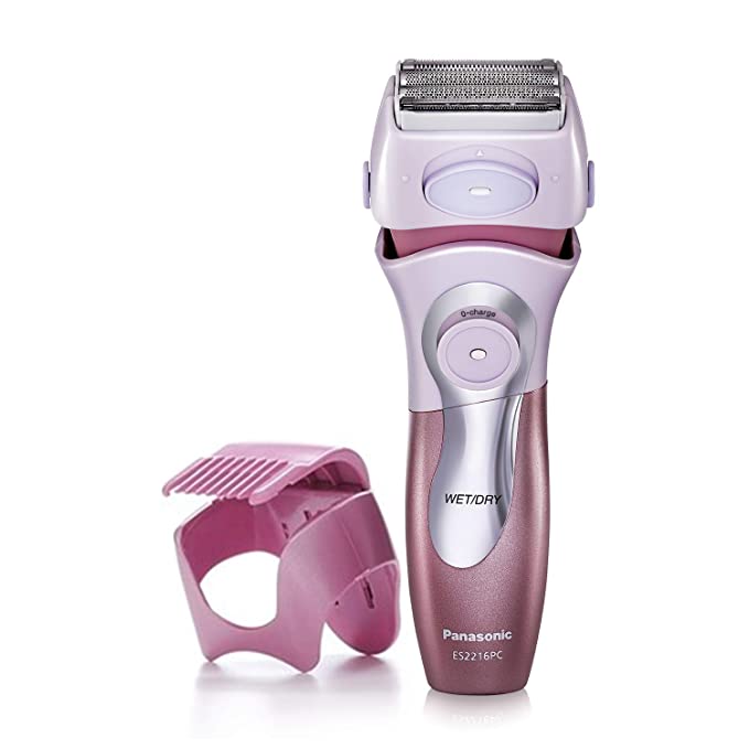 Panasonic Electric Shaver for Women, Cordless 4 Blade Razor, Close Curves, Bikini Attachment, Pop-Up Trimmer, Wet Dry Operation - ES2216PC