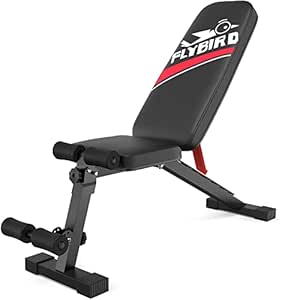 FLYBIRD Adjustable Weight Bench, Workout Benches for Home Gym, Sturdy Durable Comfortable Bench for Dumbbell Exercise Full Body Workout