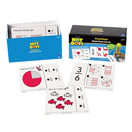 Educational Insights Hot Dots Math Flash Cards- Fractions