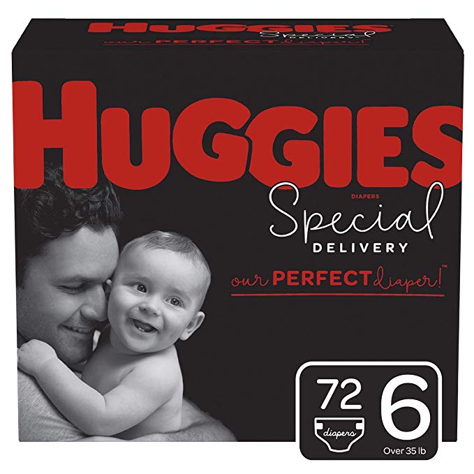 Huggies Special Delivery Hypoallergenic Diapers, Size 6 (35  lb.), 72 Ct, One Month Supply