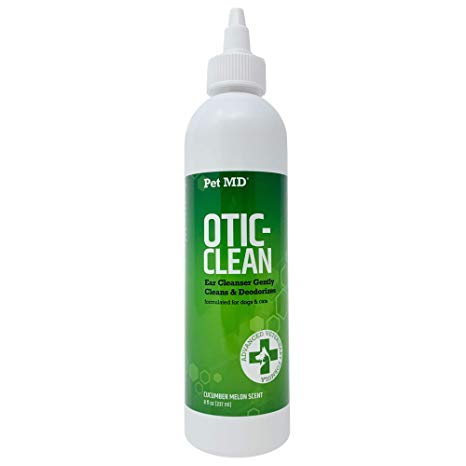 Pet MD Otic Clean Dog Ear Cleaner for Cats and Dogs - Effective Against Infections Caused by Mites, Yeast, Itching and Controls Odor - 8 oz