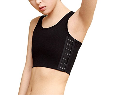Breathable Super Flat Band Lesbian Tomboy Compression 3 Rows Clasp Chest Binders
