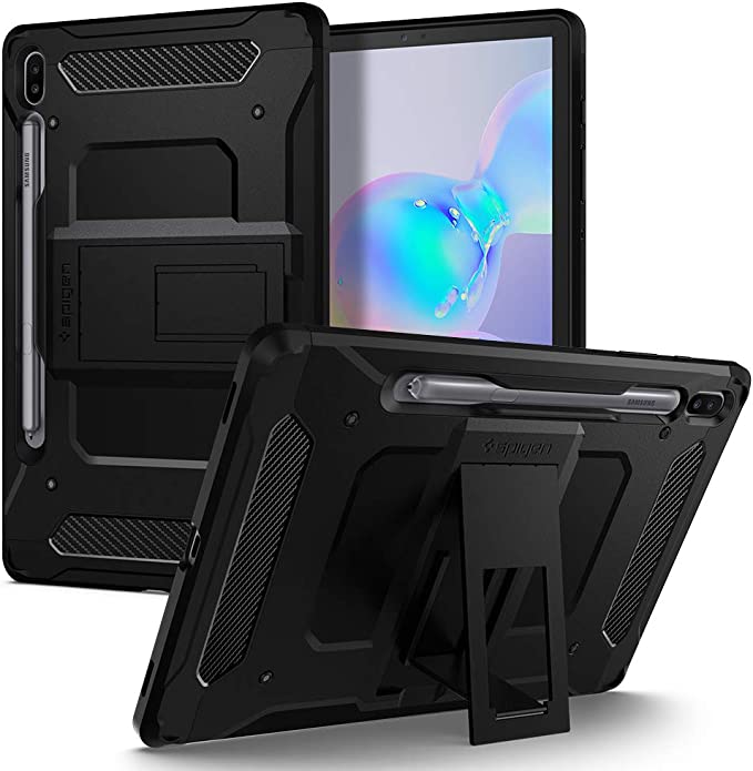 Spigen Tough Armor Pro Designed for Galaxy Tab S6 Case with S Pen Holder (2019) - Black