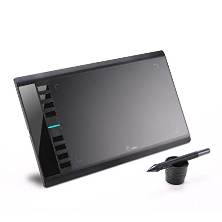 Ugee Graphics Tablet M708 10 x 6 inch Large Active Area Drawing Pad with 2048 Levels of Pressure Sensitivity Pen