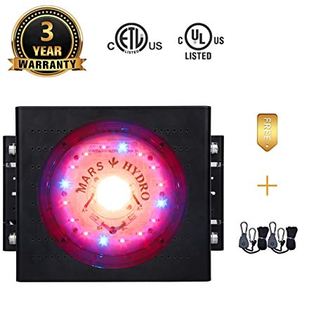 MARS HYDRO COB Led Grow Light 300W CREE Led Grow Light Full Spectrum Waterproof No Noise for Indoor Plants with Cree 3590 Hight Par Value-umols Light for Seeding Growing and Flowering