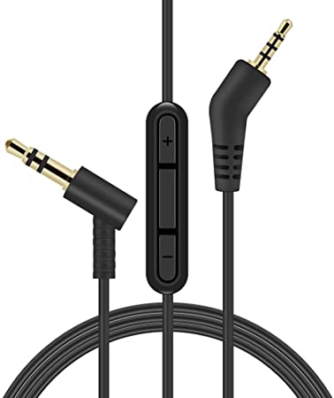 QC3 Cable Replacement Extension Audio Cord with Volume Control Microphone Compatible with Bose QuietComfort 3 Acoustic Noise Cancelling Headphones.(QC3 Cable with Mic)