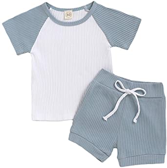 Toddler Baby Shorts Set Boy Girl Summer Short Sleeve T-Shirt and Shorts 2Pcs Outfits Set