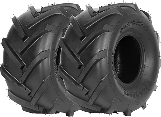 WEIZE Super Lug Lawn & Garden Tire 20x10.00-8 2Pcs, 20x10-8 Bar Lug Tractor Trencher Farm AG Tire, 4PR, Tubeless