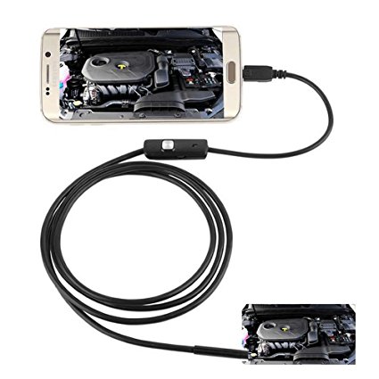 HeroNeo® 7mm Diameter 1M/1.5M/2M/3.5M 6 LED Endoscope IP67 Waterproof Android Inspection Borescope Tube Pipe Camera (1M/3.28ft)