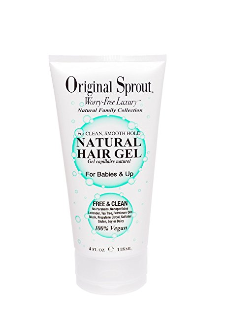 Original Sprout Natural Hair Gel. Anti-Frizz Hair Gel. All Natural Hair Care for Babies, Kids, and Adults, 4 Fl Oz