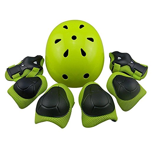 Child Multi-Sport Helmet With Knee Pads Elbow Wrist Protection Set for Skateboard Cycling Skate Scooter