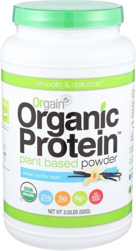 Orgain Organic Plant Based Protein Powder, Sweet Vanilla Bean, 2.03 Pound