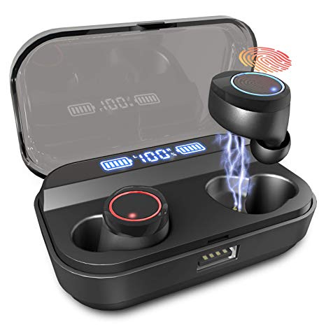 U-ROK Wireless Earphones Bluetooth 5.0 Earbuds with 3000mAh Charging Case LED Digital Display Touch Control 90H Playtime in-Ear Bluetooth Headphones IPX7 Waterproof Headset Built-in Microphone True wireless earbuds for Sports, Gym and Running