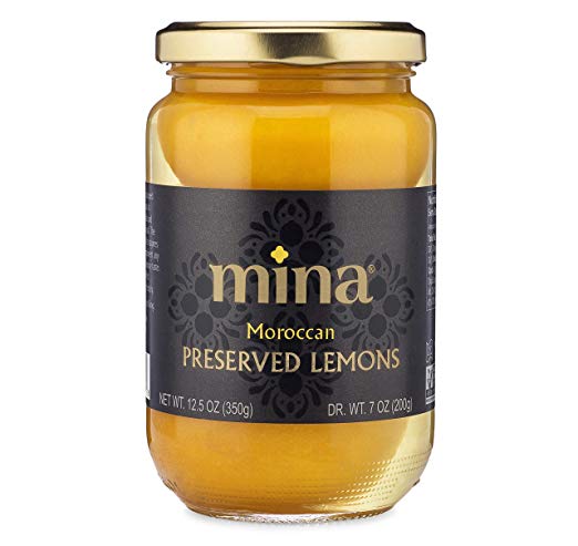 Mina Preserved Lemons, Authentic Moroccan Preserved Beldi Lemons, 12.5 oz (350 grams)