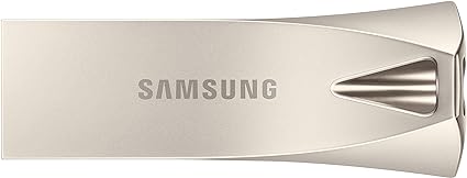 Samsung Bar Plus USB Drive, Champagne Silver, Metallic Chassis, 64GB, USB3.1, Transfer Speed up to 300MB/s