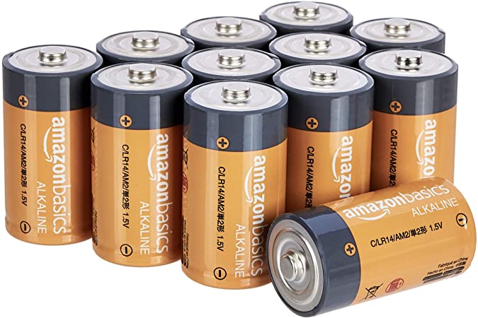 AmazonBasics C Cell 1.5 Volt Everyday Alkaline Batteries - Pack of 12