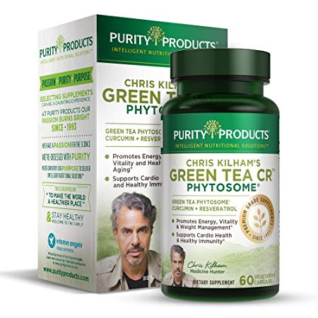 Green Tea CR Brand New w/Phytosome Technology for Boosted Bioavailibilty (High Absorption) by Purity Products - Healthy Fat Burning Support - As Featured On TV - 30 Day Supply, 60 Vegetarian Capsules