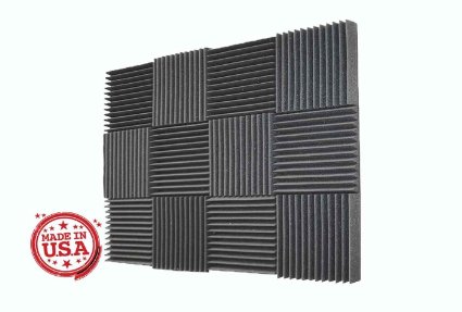 [Mybecca] 4 PACK Acoustic Foam WEDGE Soundproofing Wall Tiles 12 X 12 X 2 inch, Made in USA