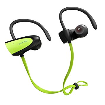 SGIN Bluetooth Headphones, Wireless Bluetooth V4.2 Earphones In Ear Sport IPX5 Waterproof Noise Cancelling Headset with Microphone for Gym & Running(Green) - Fozento