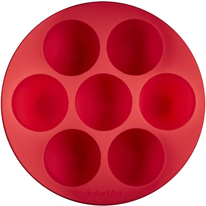 Instant Pot 5252242 Official Silicone Egg Bites Pan with Lid, Compatible with 6-quart and 8-quart cookers, Red