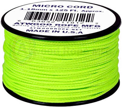 Neon Green MS18 1.18mm x 125' Micro Cord Paracord Made in the USA