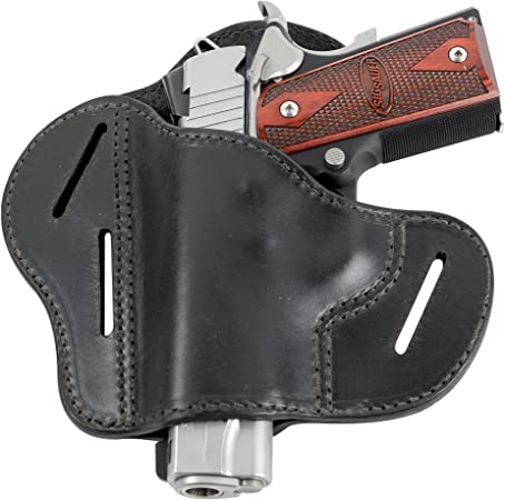 Relentless Tactical - The Ultimate Leather Gun Holster | 3 Slot Pancake Style Belt Holster | Handmade in The USA! | Fits All 1911 Style Handguns