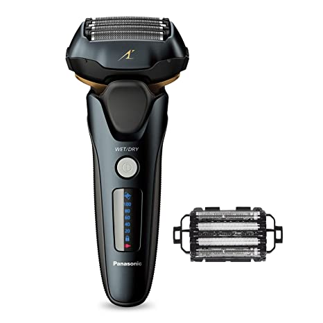 Panasonic Arc5 Electric Razor for Men ES-LV67-K   Replacement Outer Foil WES9173P, Wet Dry 5-Blade Shaver with Intelligent Shave Sensor and 16D Flexible Pivoting Head, ES-AM67-K, Black